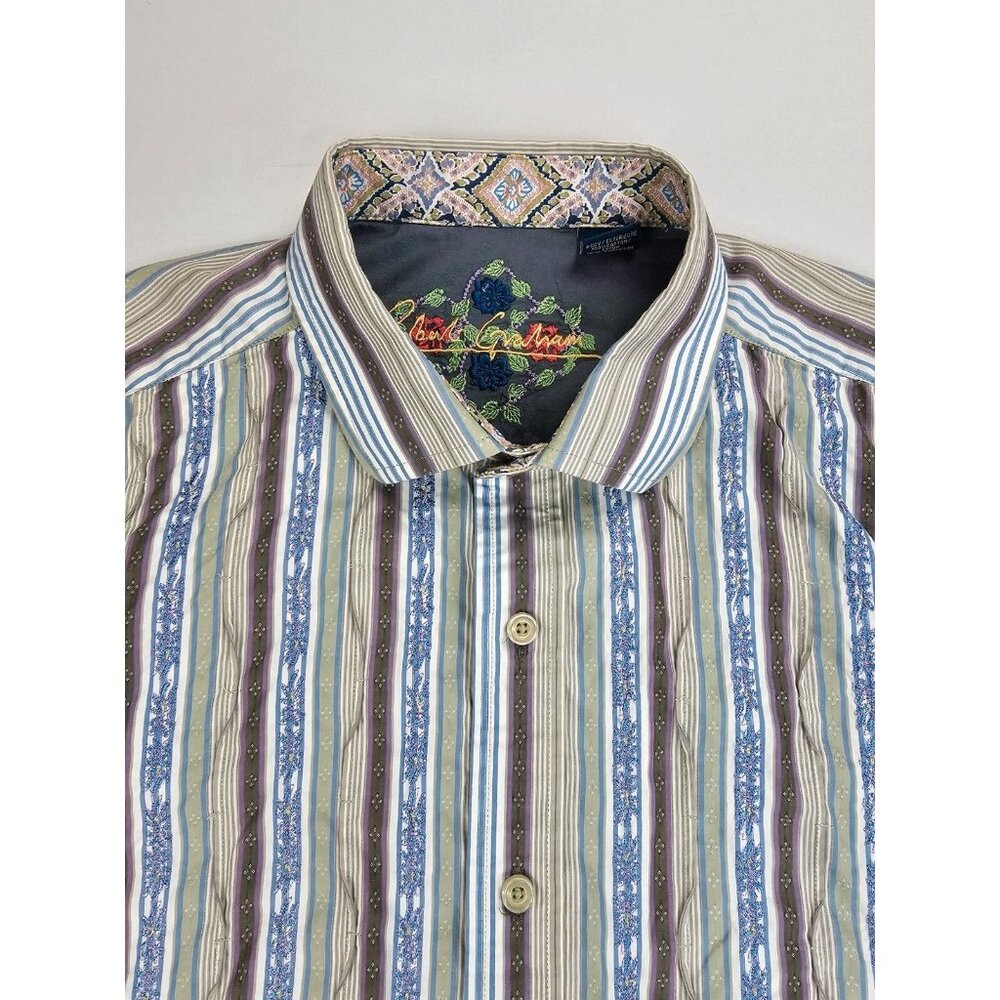 Robert Graham Multicolor Striped Casual Button Down Shirt
